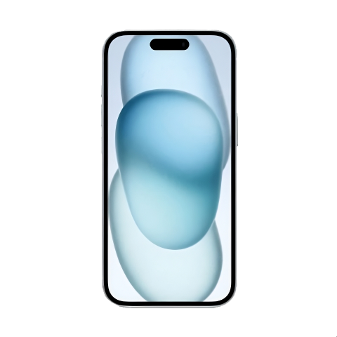 iPhone 15 128GB Blue front view Dynamic Island display – Tunisia